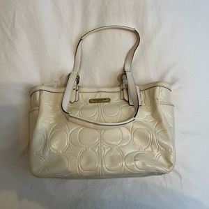 Patent white coach bag new with tags